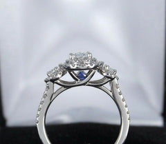1 Carat Oval Cut Diamond Engagement Ring for Women, Halo Ring Set, Wedding Ring