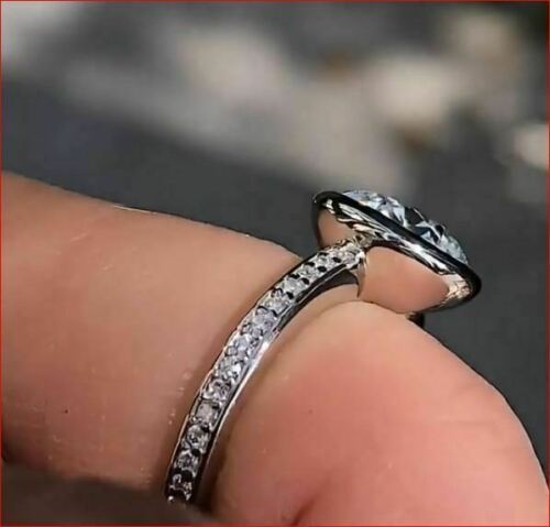 3 Carat Round Cut Diamond Engagement Ring for Women, Wedding Ring, Bezel Setting
