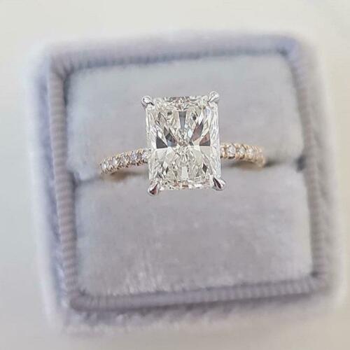 3 Carat Radiant Cut Diamond Engagement Ring for Women, Wedding Ring, Christmas Gifts, Handmade Ring