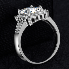 2 Carat Radiant Cut Diamond Wedding Ring for Women, Halo Engagement Ring, Anniversary Gifts, Christmas Gifts