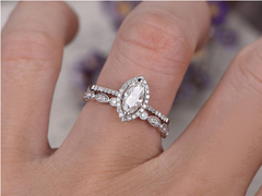 1 Carat Marquise Cut Diamond Engagement Ring for Women, Bridal Set Wedding Ring, Anniversary Gifts For Her