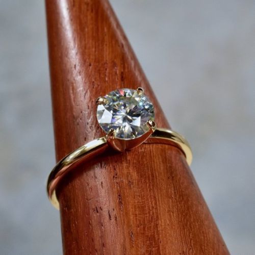 1 Carat Round CVD Lab Grown Diamond Ring, Solitaire Engagement Ring For Women, Prong Setting Ring, Wedding Ring