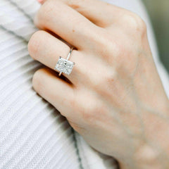 2.5 Carat Radiant Cut Diamond Engagement Ring for Women, Solitaire Ring Wedding Ring, Handmade Ring