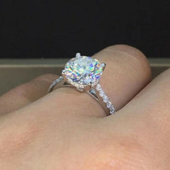 3 Carat Round Cut Diamond Engagement Ring for Women, Christmas Gifts, Wedding Ring,