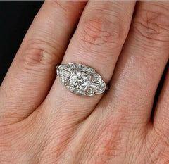 1.5 Carat Round Cut CVD Lab Grown Diamond Engagement Ring for Women, Christmas Gifts, Wedding Ring