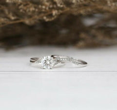 1.5 Carat Round Cut CVD Lab Grown Diamond Engagement Ring for Women, Bridal Set Wedding Ring, Christmas Gifts