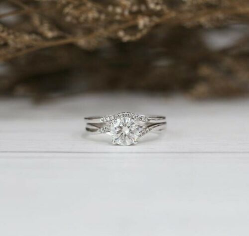 1.5 Carat Round Cut CVD Lab Grown Diamond Engagement Ring for Women, Bridal Set Wedding Ring, Christmas Gifts