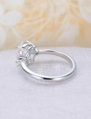 2 Carat Oval Cut Diamond Engagement Ring for Women, Three Stone ring, Wedding Ring