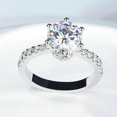 2 Carat Round Cut Diamond Engagement Ring for Women, Hidden Halo Ring, Wedding Ring, Anniversary Gifts