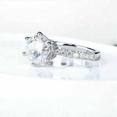 2 Carat Round Cut Diamond Engagement Ring for Women, Hidden Halo Ring, Wedding Ring, Anniversary Gifts