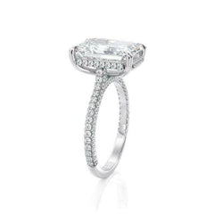 4 Carat Emerald Cut Diamond Engagement Rig for Women, Wedding Ring