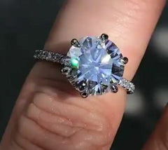 3 Carat Round Cut Diamond Engagement Ring for Women, Wedding Ring, Christmas Gifts