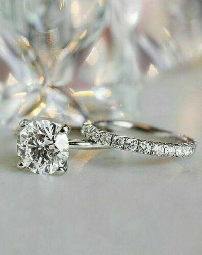 2 Carat Round Cut Diamond Engagement Ring For Women, Bridal Set Weddign Ring