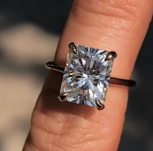 3 Carat Radiant Cut Diamond Engagement Ring for Women, Solitaire Ring, Wedding Ring