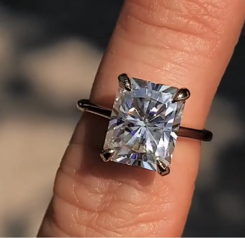 3 Carat Radiant Cut Diamond Engagement Ring for Women, Solitaire Ring, Wedding Ring