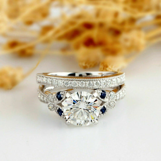 2 Carat Round Cut Diamond Engagement Ring For Women, Wedding Ring, Christmas Gifts, Bridal Set