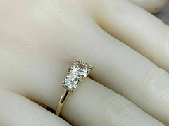 2 Carat Round Cut Diamond Engagement Ring For Women, Three Stone Ring, Wedding Ring
