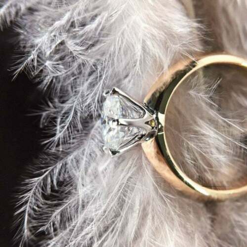 3 Carat Round Cut Diamond Engagement Ring for Women, Solitaire Ring, Wedding Ring, Christmas Gifts