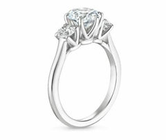 2.5 Carat Round Cut Diamond Engagement Ring for Women, Three Stone Ring, Wedding Ring