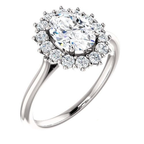 3 Carat Oval CVD Lab Grown Diamond Engagement Ring for Women, Halo Engagement Ring, Anniversary Gifts, Christmas Gifts, Promise Ring for Her, Wedding Ring