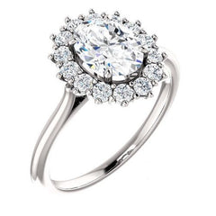 3 Carat Oval CVD Lab Grown Diamond Engagement Ring for Women, Halo Engagement Ring, Anniversary Gifts, Christmas Gifts, Promise Ring for Her, Wedding Ring
