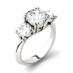 3 Carat Round Cut CVD Lab Grown Diamond Engagement Ring for Women, Three Stone Ring, Wedding Ring, Christmas Gifts