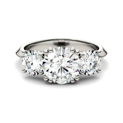 3 Carat Round Cut CVD Lab Grown Diamond Engagement Ring for Women, Three Stone Ring, Wedding Ring, Christmas Gifts
