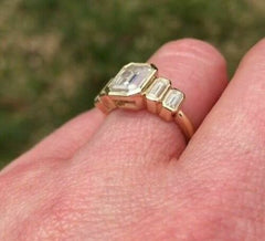 2 Carat Emerald Cut Diamond Engagement Ring For Women, Wedding Ring, Bezel Set Ring