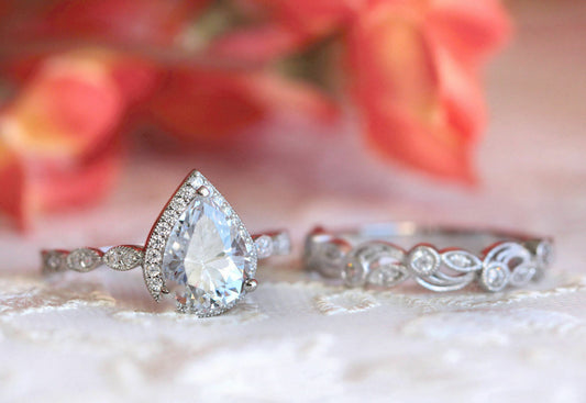 2 Carat Pear Cut Diamond Engagement Ring For Women, Wedding Ring, Anniversary Gifts