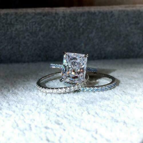 2 Carat Radiant Cut Diamond Engagement Ring For Women, Bridal Set Wedding Ring, Christmas Gifts