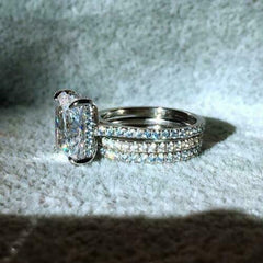 2 Carat Radiant Cut Diamond Engagement Ring For Women, Bridal Set Wedding Ring, Christmas Gifts