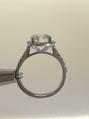 3 Carat Round Cut Diamond Wedding Ring for Women, Halo Engagement Ring, Christmas Gifts