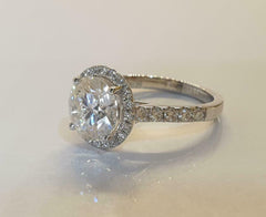 3 Carat Round Cut Diamond Wedding Ring for Women, Halo Engagement Ring, Christmas Gifts
