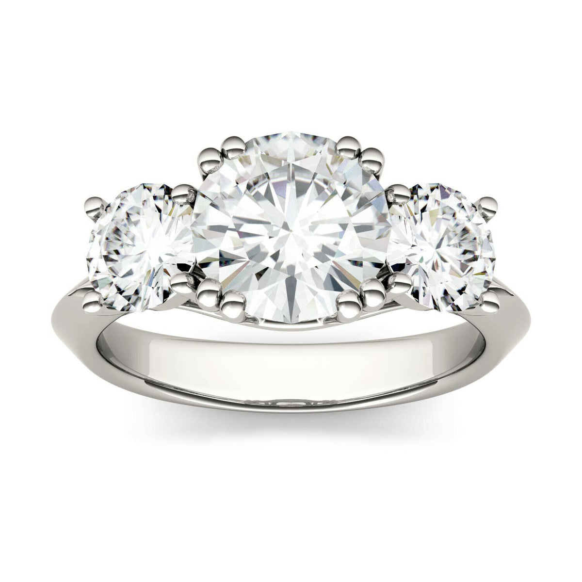 3 Carat Round Cut CVD Lab Grown Diamond Engagement Ring for Women, Three Stone Ring, Wedding Ring, Christmas Gifts