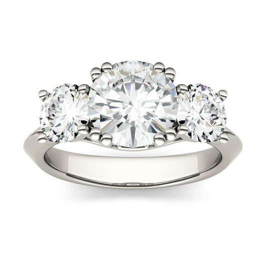 3 Carat Round Cut CVD Lab Grown Diamond Engagement Ring for Women, Three Stone Ring, Wedding Ring, Christmas Gifts