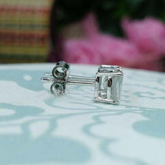 5 TCW Asscher Cut Diamond Stud Earrings For Women, Wedding Earrings, Christmas Gift