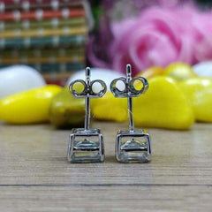 5 TCW Asscher Cut Diamond Stud Earrings For Women, Wedding Earrings, Christmas Gift