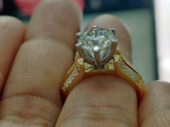 2.5 Carat Round Cut Diamond Engagement Ring for Women, Split Shank Ring, Wedding Ring, Anniversary Gifts