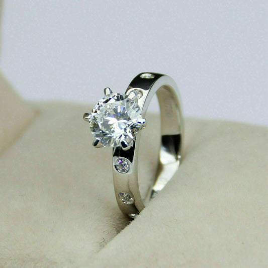 1.5 Carat Round Cut Diamond Engagement Ring For Women, Wedding Ring, Anniversary Gifts
