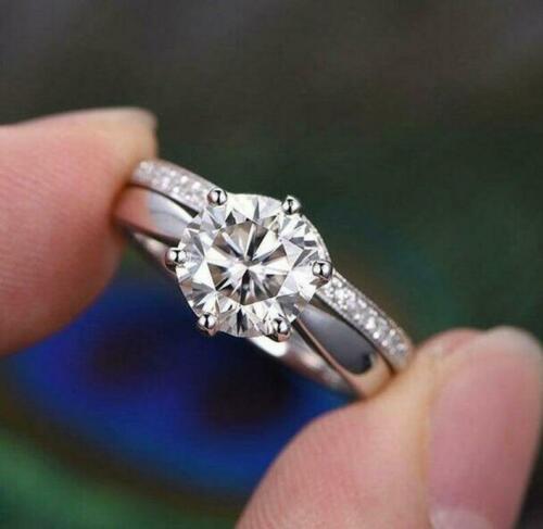 2 Carat Round Cut Diamond Engagement Ring for Women, Bridal Set Wedding Ring, Anniversary Gifts