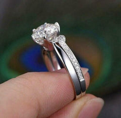 2 Carat Round Cut Diamond Engagement Ring for Women, Bridal Set Wedding Ring, Anniversary Gifts