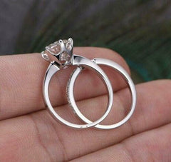 2 Carat Round Cut Diamond Engagement Ring for Women, Bridal Set Wedding Ring, Anniversary Gifts