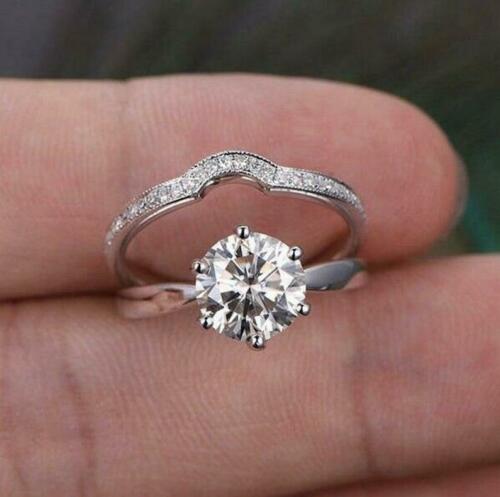 2 Carat Round Cut Diamond Engagement Ring for Women, Bridal Set Wedding Ring, Anniversary Gifts