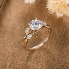 2 Carat Round Cut Diamond Engagement Ring for Women, Twisted Ring, Wedding Ring