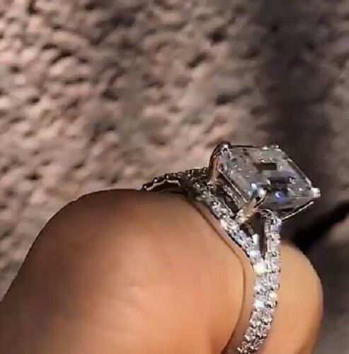 3 Carat Emerald Cut Diamond Engagement Ring for Women, Bridal Set Wedding Ring, Anniversary Gifts For Her