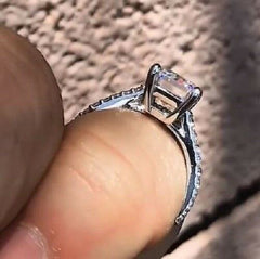 3 Carat Emerald Cut Diamond Engagement Ring for Women, Bridal Set Wedding Ring, Anniversary Gifts For Her