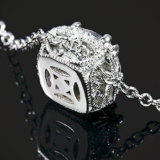 3 CT Cushion Cut Diamond Charm Pendant For Women, Halo Pendant, Wedding Pendant, Christmas Gifts