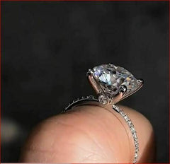 3 Carat Round Cut CVD Lab Grown Diamond Engagement Ring For Women, Wedding Ring