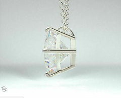 3 Carat Princess Cut Diamond Charm Pendant For Women, Wedding Pendant, Christmas Gifts, Anniversary Gifts