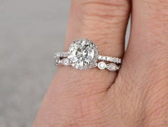 2 Carat Round Cut Diamond Engagement Ring for Women, Wedding Ring, Bridal Set Ring, Anniversary Gifts
